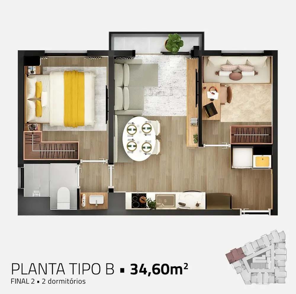 Apartamento, 2 quartos, 51 m² - Foto 8
