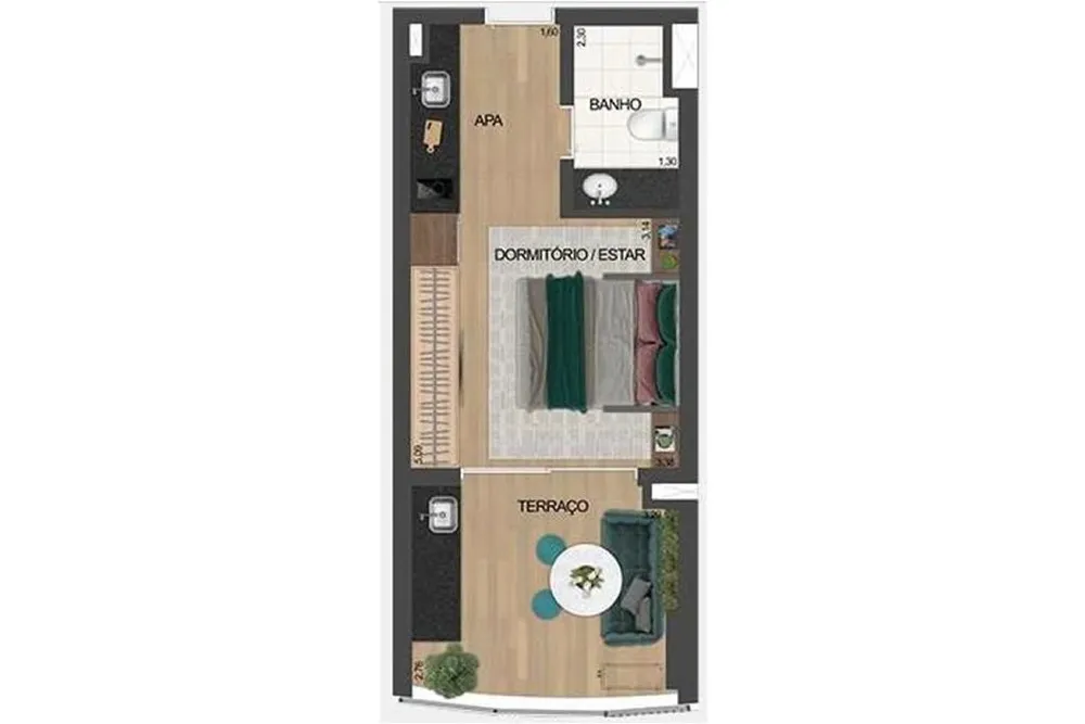 Kitnet-Studio, 29 m² - Foto 1