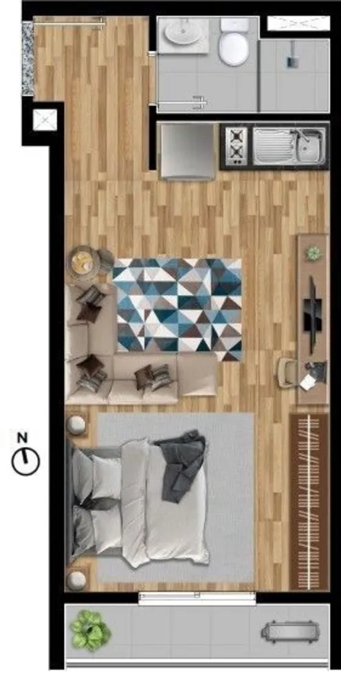 Apartamento, 1 quarto, 34 m² - Foto 7
