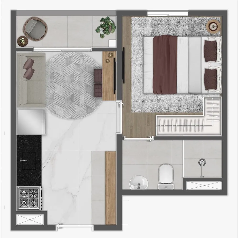Apartamento, 1 quarto, 25 m² - Foto 1