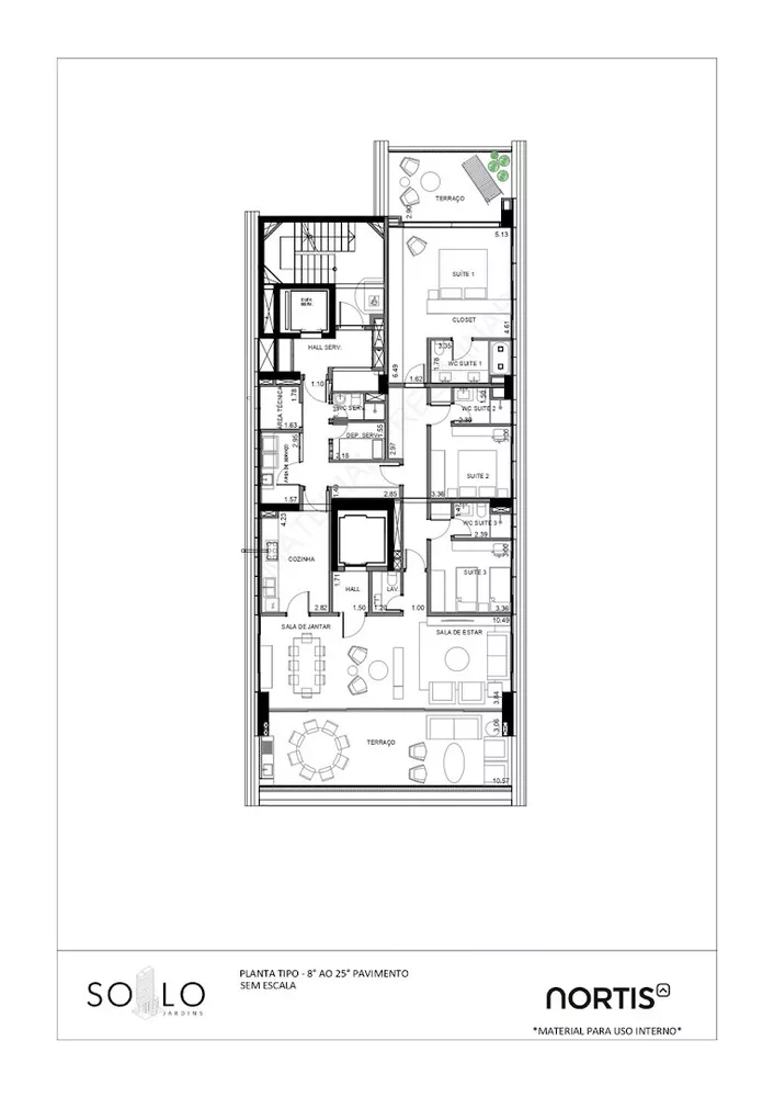 Apartamento à venda com 3 quartos, 239m² - Foto 3