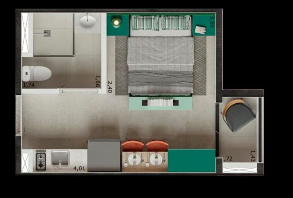 Apartamento, 1 quarto, 24 m² - Foto 7