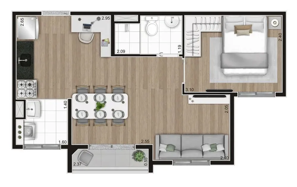 Apartamento, 2 quartos, 37 m² - Foto 8