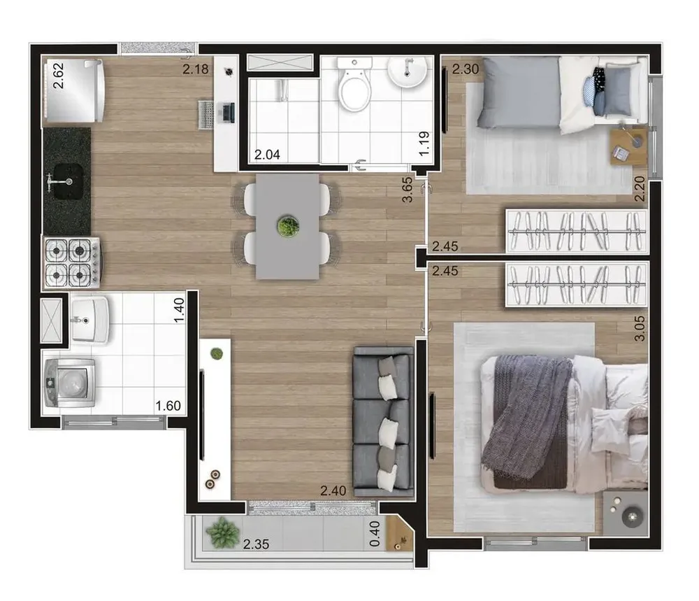 Apartamento, 2 quartos, 37 m² - Foto 6