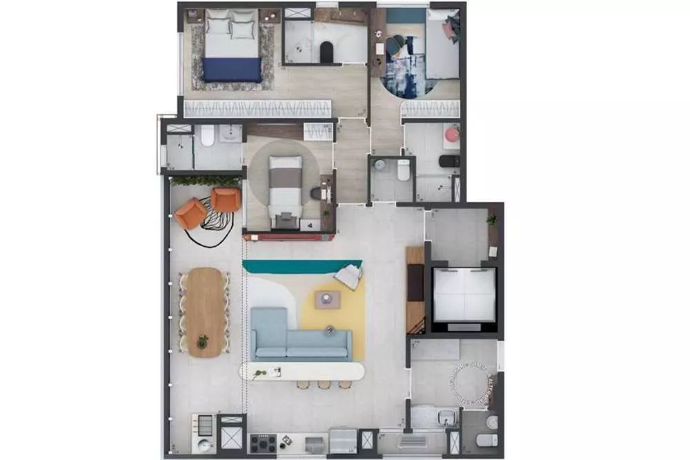 Apartamento, 3 quartos, 121 m² - Foto 1