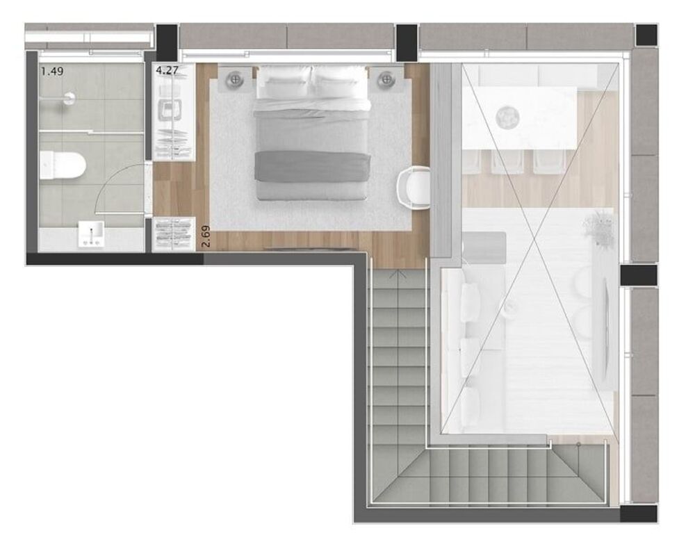 Apartamento, 1 quarto, 115 m² - Foto 3