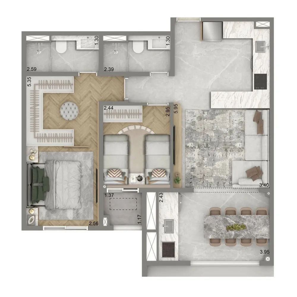 Apartamento, 2 quartos, 96 m² - Foto 8