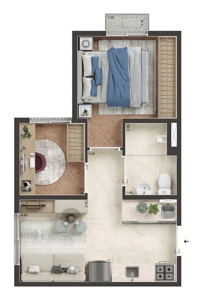 Apartamento, 2 quartos, 32 m² - Foto 12