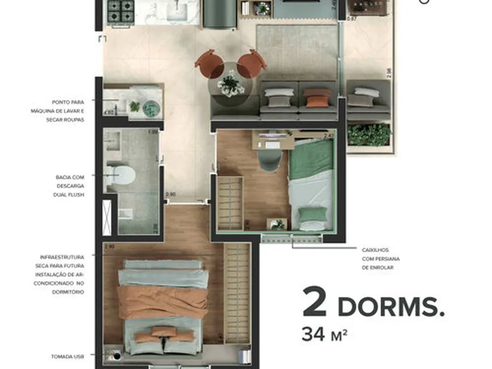 Apartamento, 2 quartos, 32 m² - Foto 10