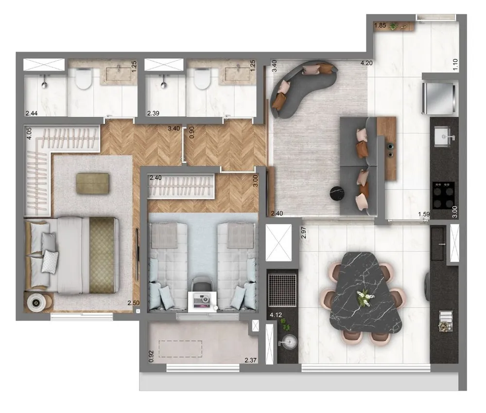 Apartamento, 2 quartos, 75 m² - Foto 7