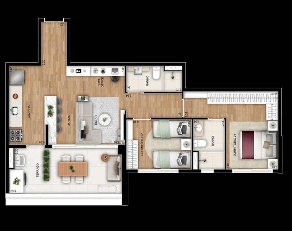Apartamento, 2 quartos, 77 m² - Foto 11