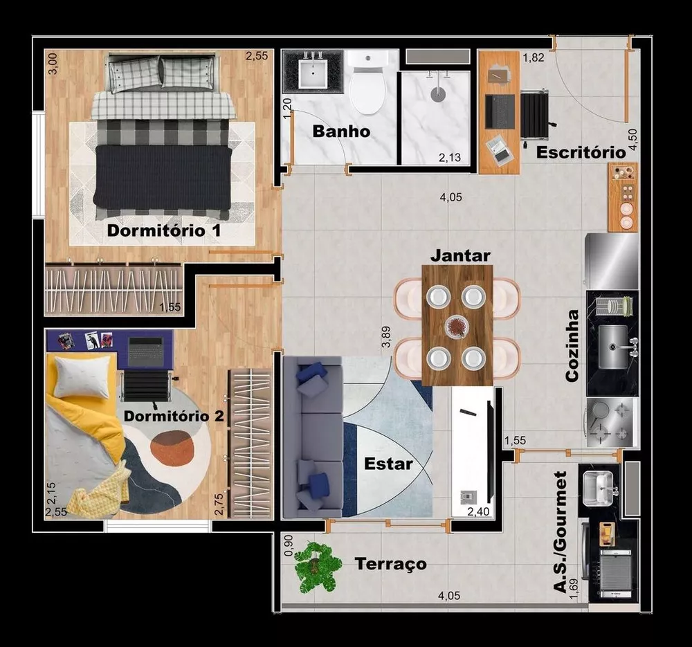 Apartamento à venda com 2 quartos, 44m² - Foto 1