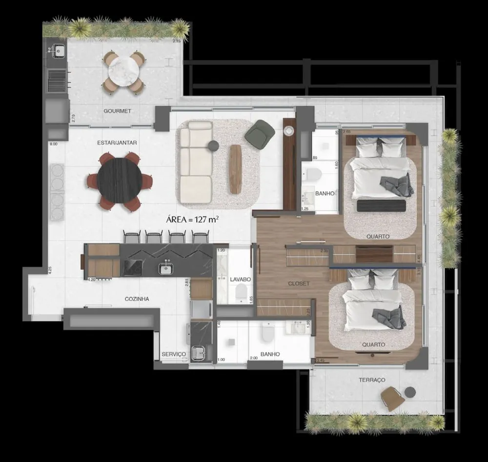 Cobertura, 3 quartos, 262 m² - Foto 12