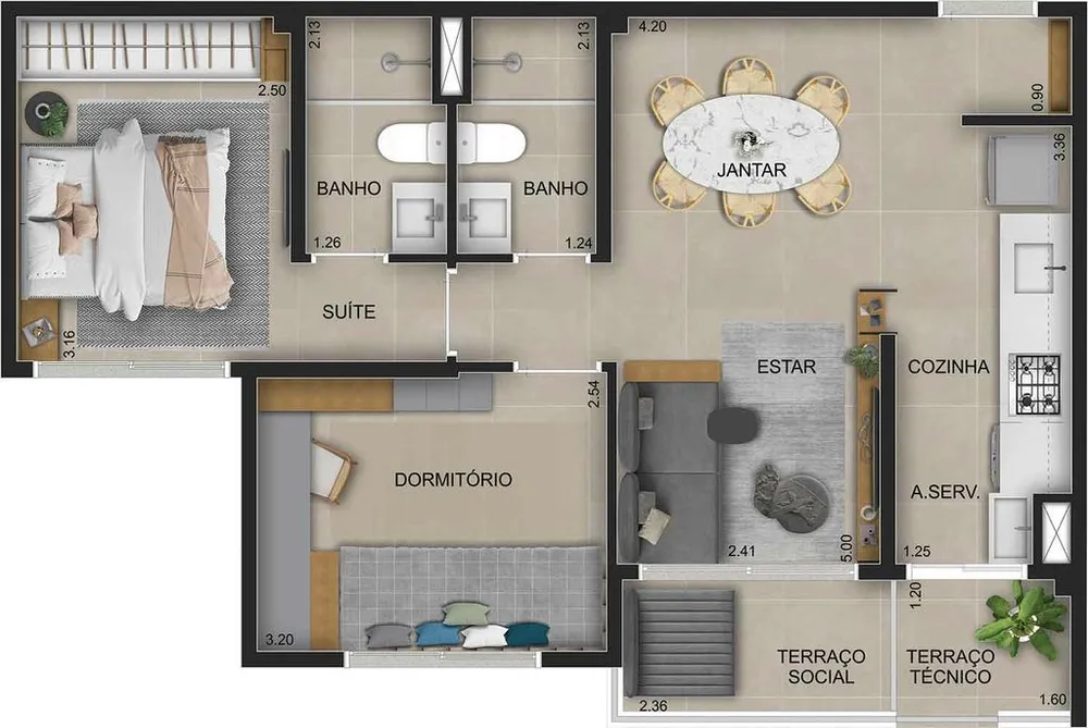 Apartamento, 2 quartos, 56 m² - Foto 7