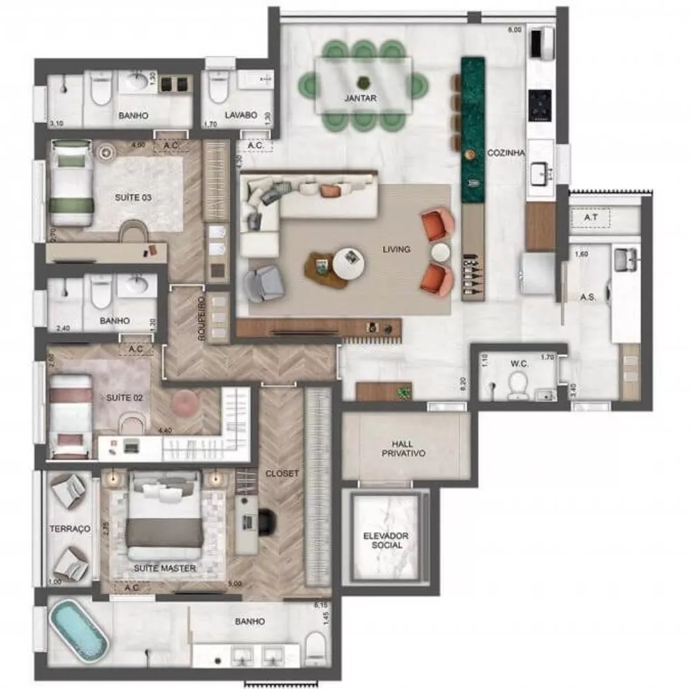 Apartamento, 3 quartos, 138 m² - Foto 4