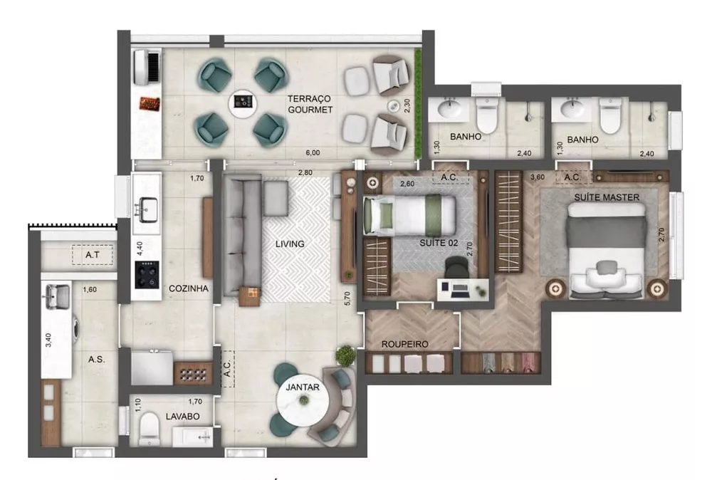Apartamento, 3 quartos, 138 m² - Foto 1