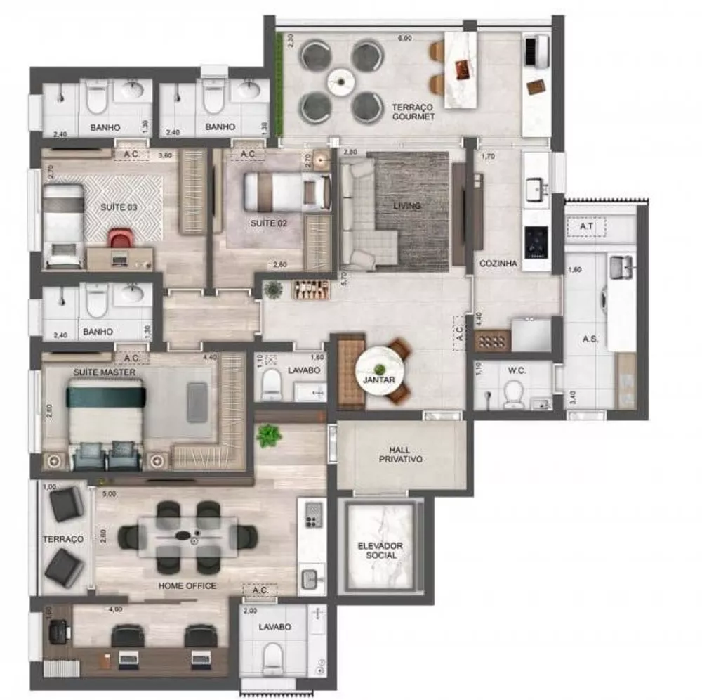 Apartamento, 3 quartos, 138 m² - Foto 2