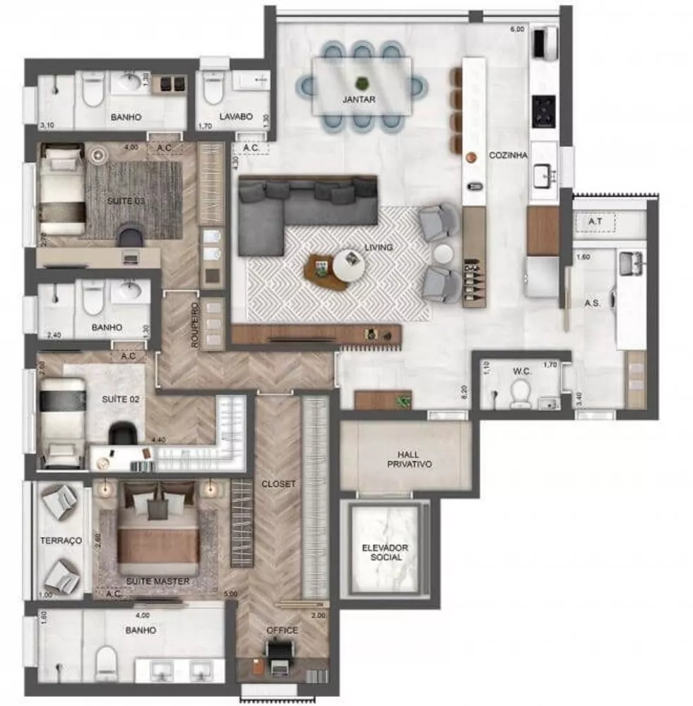 Apartamento, 3 quartos, 138 m² - Foto 8