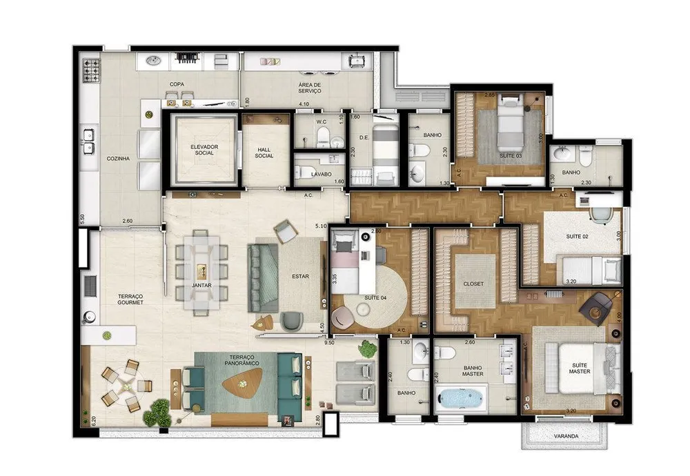 Apartamento, 4 quartos, 211 m² - Foto 4