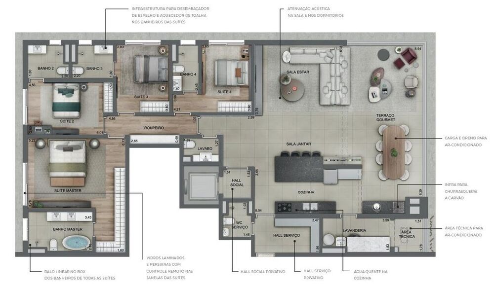 Apartamento à venda com 3 quartos, 182m² - Foto 13