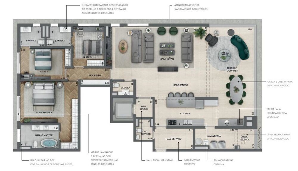 Apartamento à venda com 3 quartos, 182m² - Foto 12