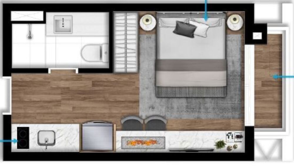 Kitnet-Studio, 33 m² - Foto 2