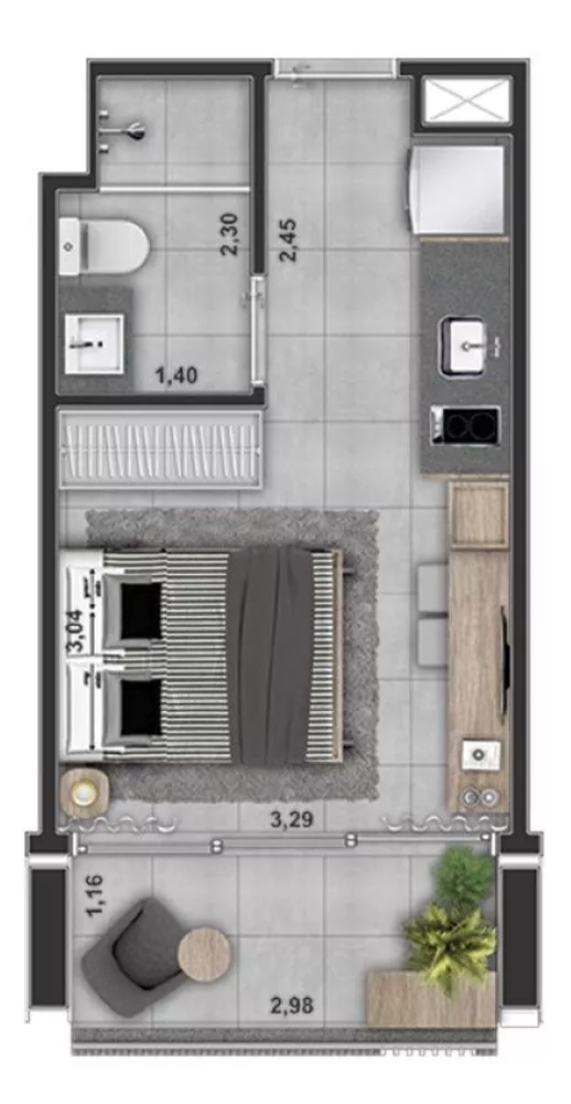 Kitnet-Studio, 25 m² - Foto 12