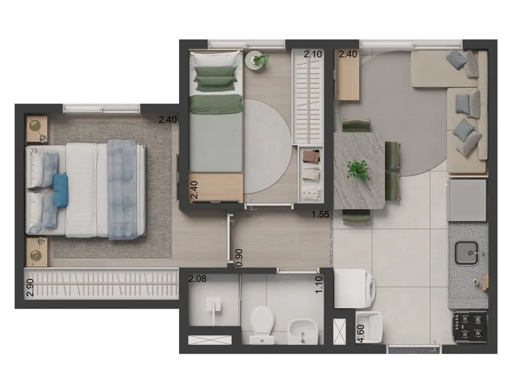 Apartamento, 2 quartos, 34 m² - Foto 7