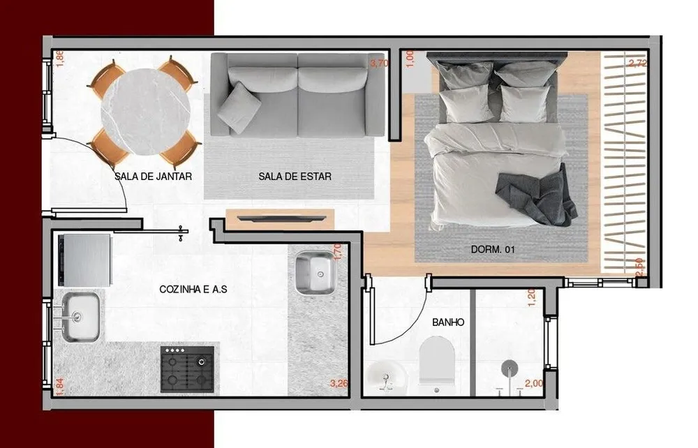 Apartamento, 1 quarto, 50 m² - Foto 10