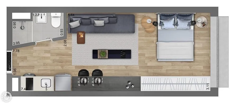 Kitnet-Studio, 44 m² - Foto 7