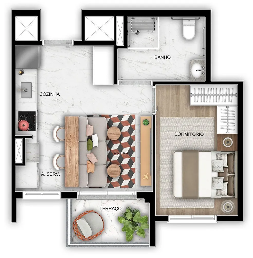Apartamento, 2 quartos, 42 m² - Foto 3