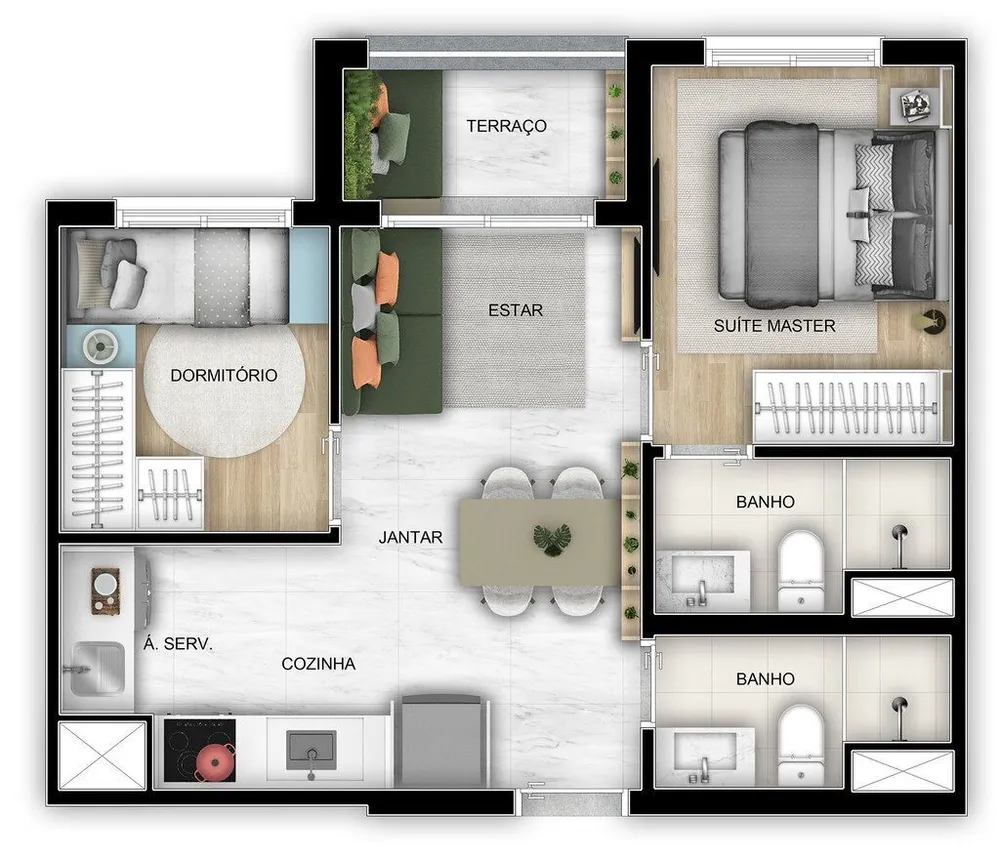 Apartamento, 2 quartos, 42 m² - Foto 9