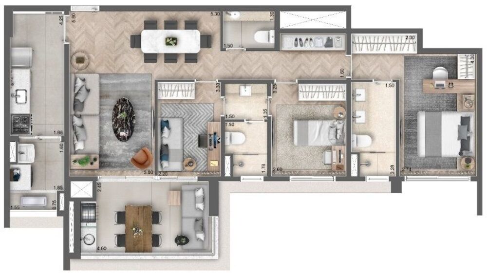 Apartamento à venda com 3 quartos, 136m² - Foto 6