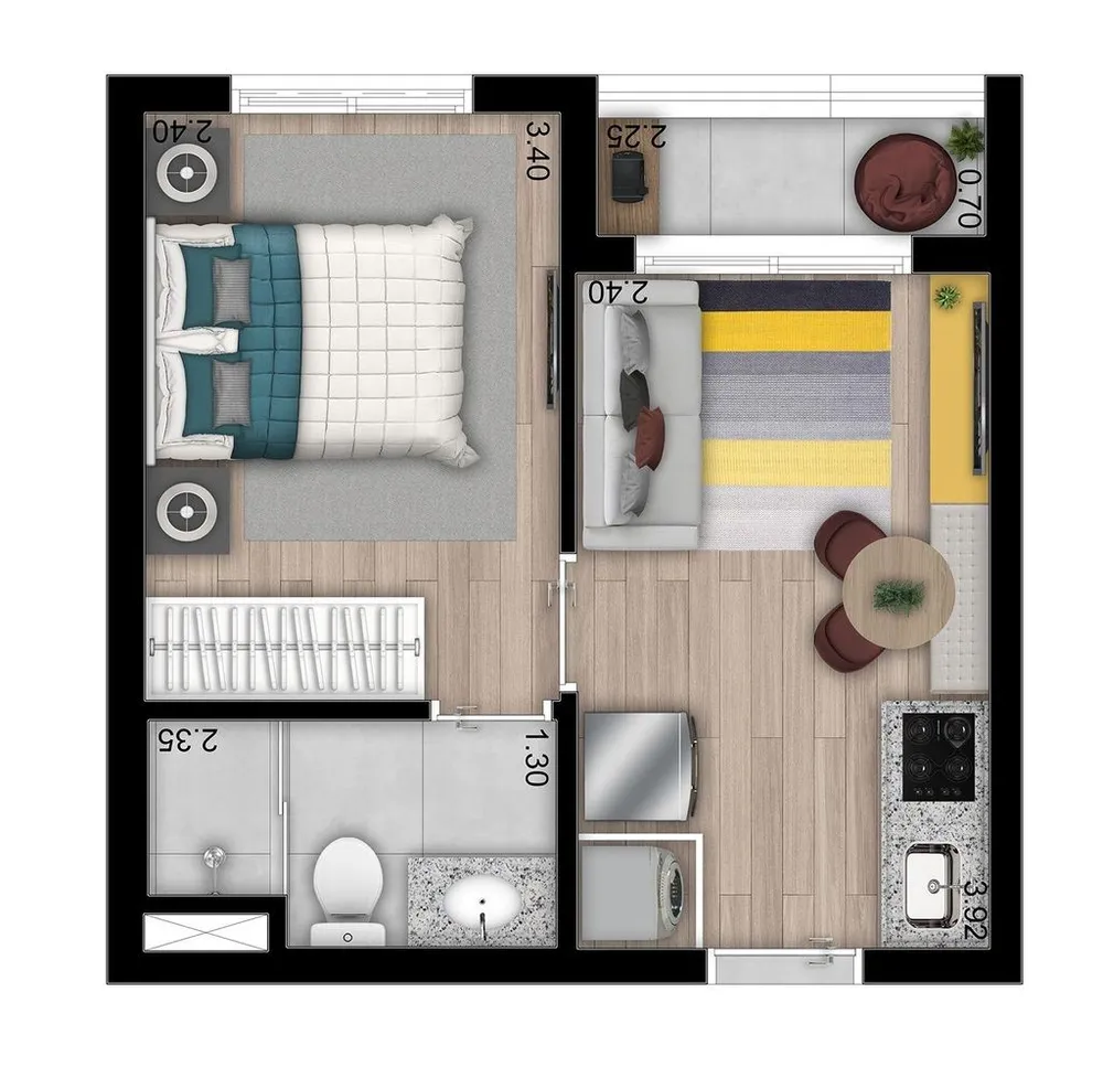 Apartamento, 1 quarto, 33 m² - Foto 11