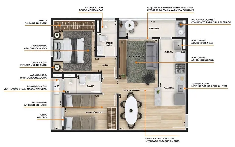 Apartamento, 2 quartos, 61 m² - Foto 11
