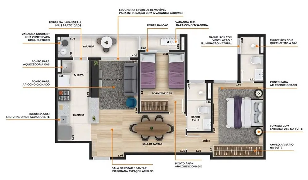 Apartamento, 2 quartos, 61 m² - Foto 10