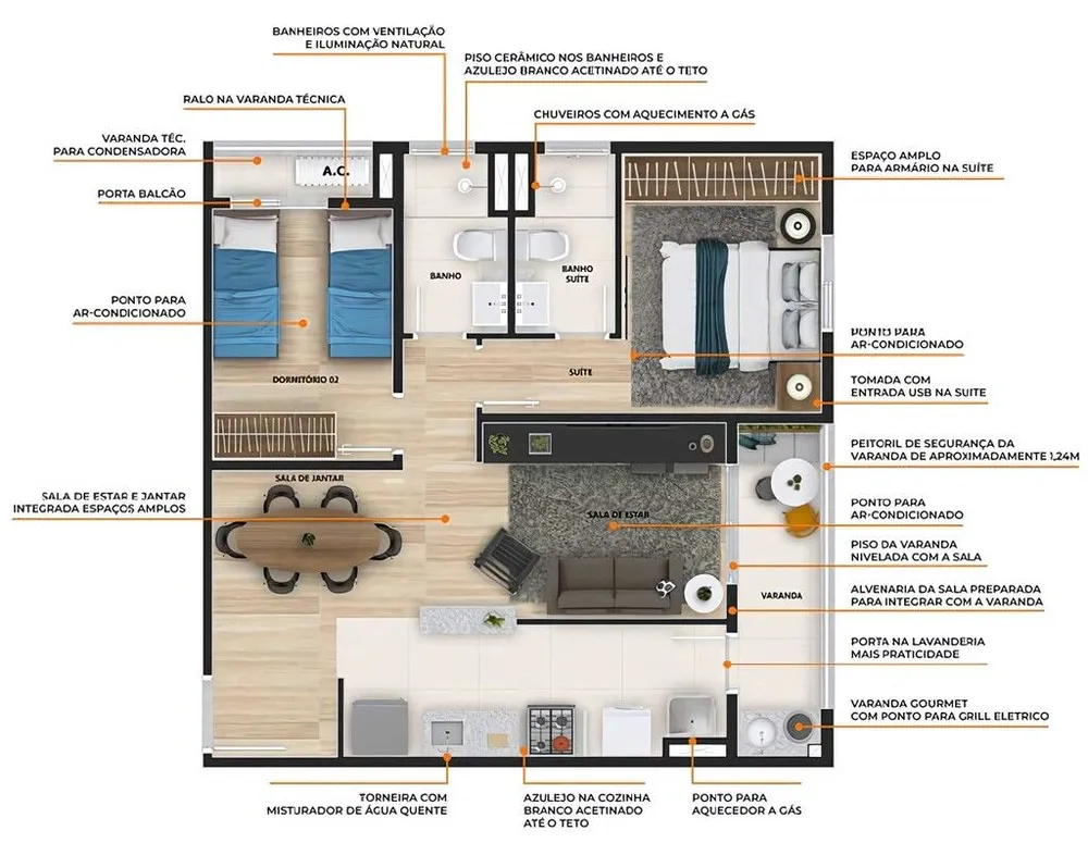 Apartamento, 2 quartos, 61 m² - Foto 3
