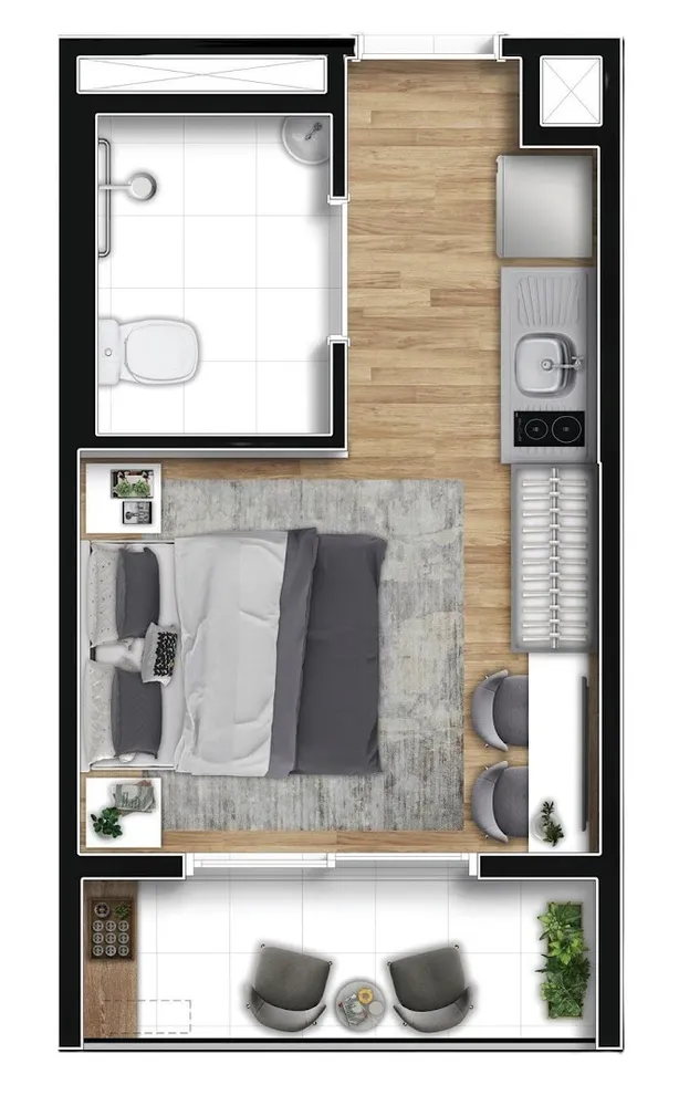 Kitnet-Studio, 26 m² - Foto 12