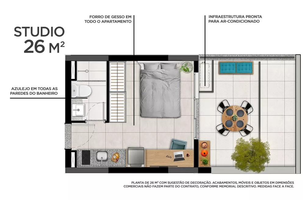 Kitnet e Studio à venda com 1 quarto, 32m² - Foto 2