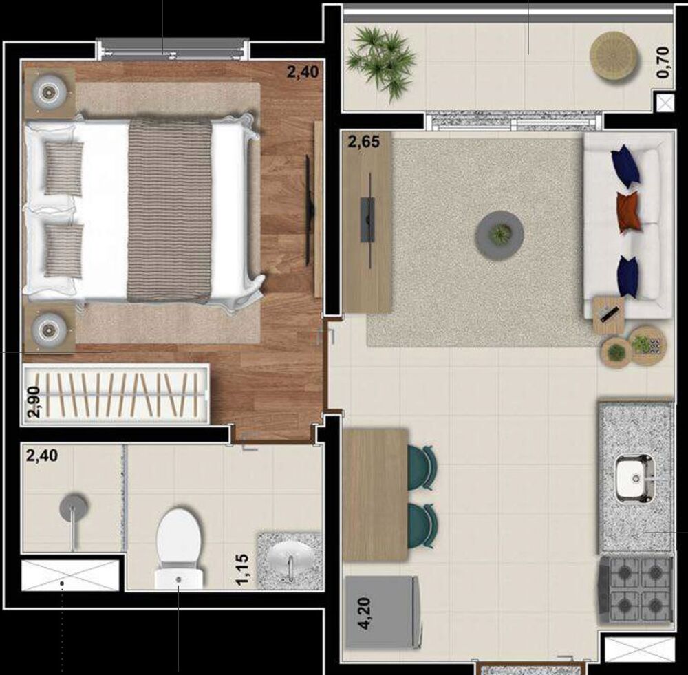 Apartamento, 1 quarto, 24 m² - Foto 3
