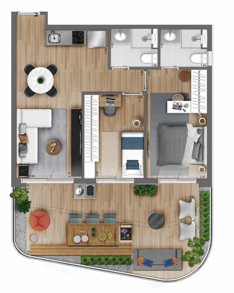 Apartamento, 1 quarto, 43 m² - Foto 7
