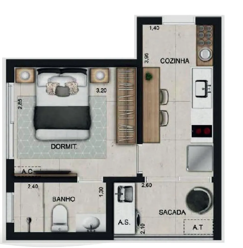 Kitnet-Studio, 26 m² - Foto 8