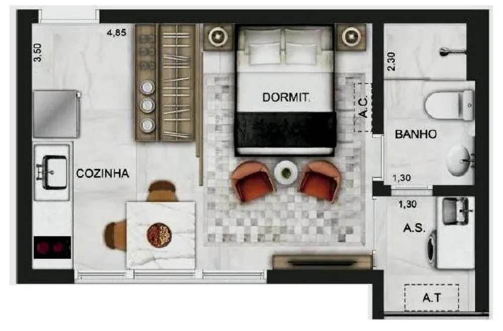 Kitnet-Studio, 26 m² - Foto 7