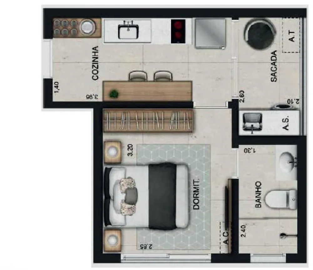 Kitnet-Studio, 26 m² - Foto 6