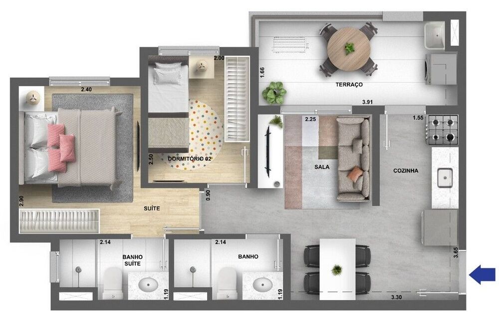 Apartamento à venda com 2 quartos, 44m² - Foto 4