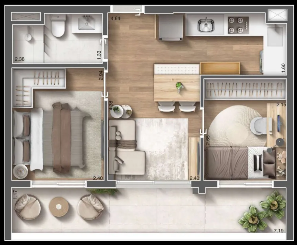 Apartamento, 2 quartos, 38 m² - Foto 5