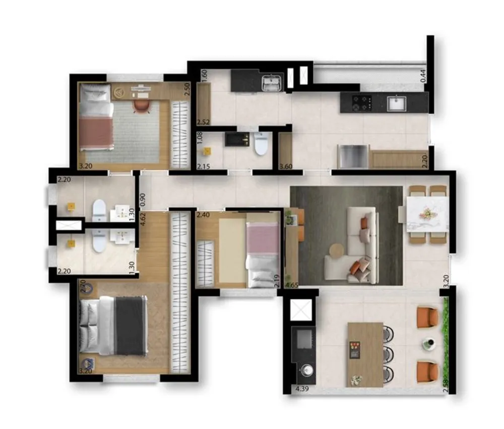 Apartamento, 3 quartos, 156 m² - Foto 7