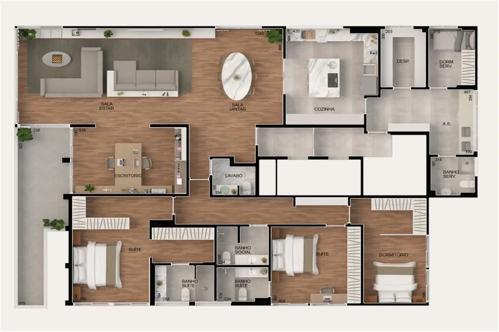 Apartamento, 3 quartos, 270 m² - Foto 2