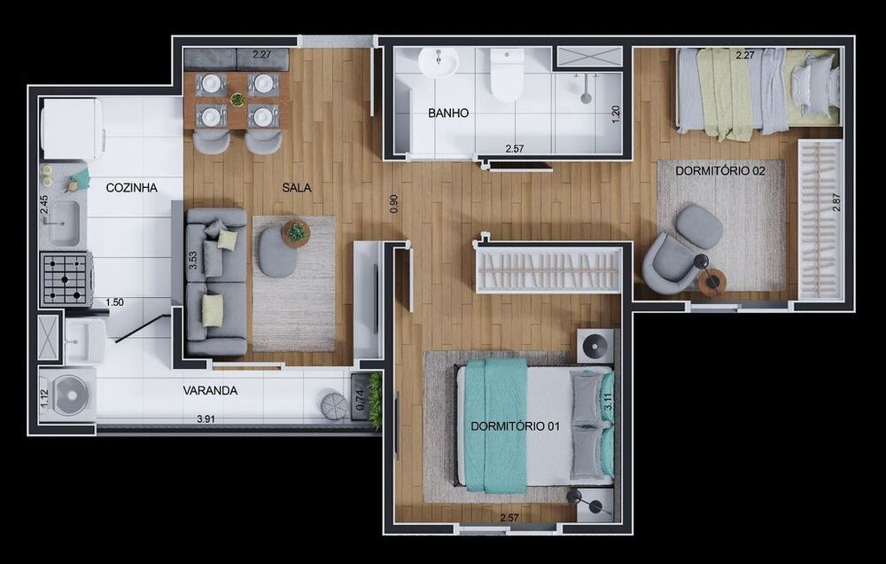 Apartamento, 1 quarto, 29 m² - Foto 3