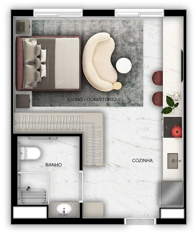 Kitnet-Studio, 31 m² - Foto 12